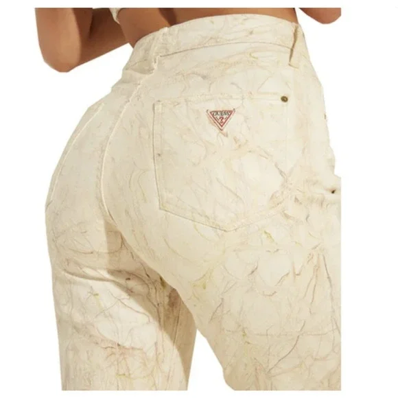 Guess Marble Print Mom Jeans Size 26 - Picture 3 of 16